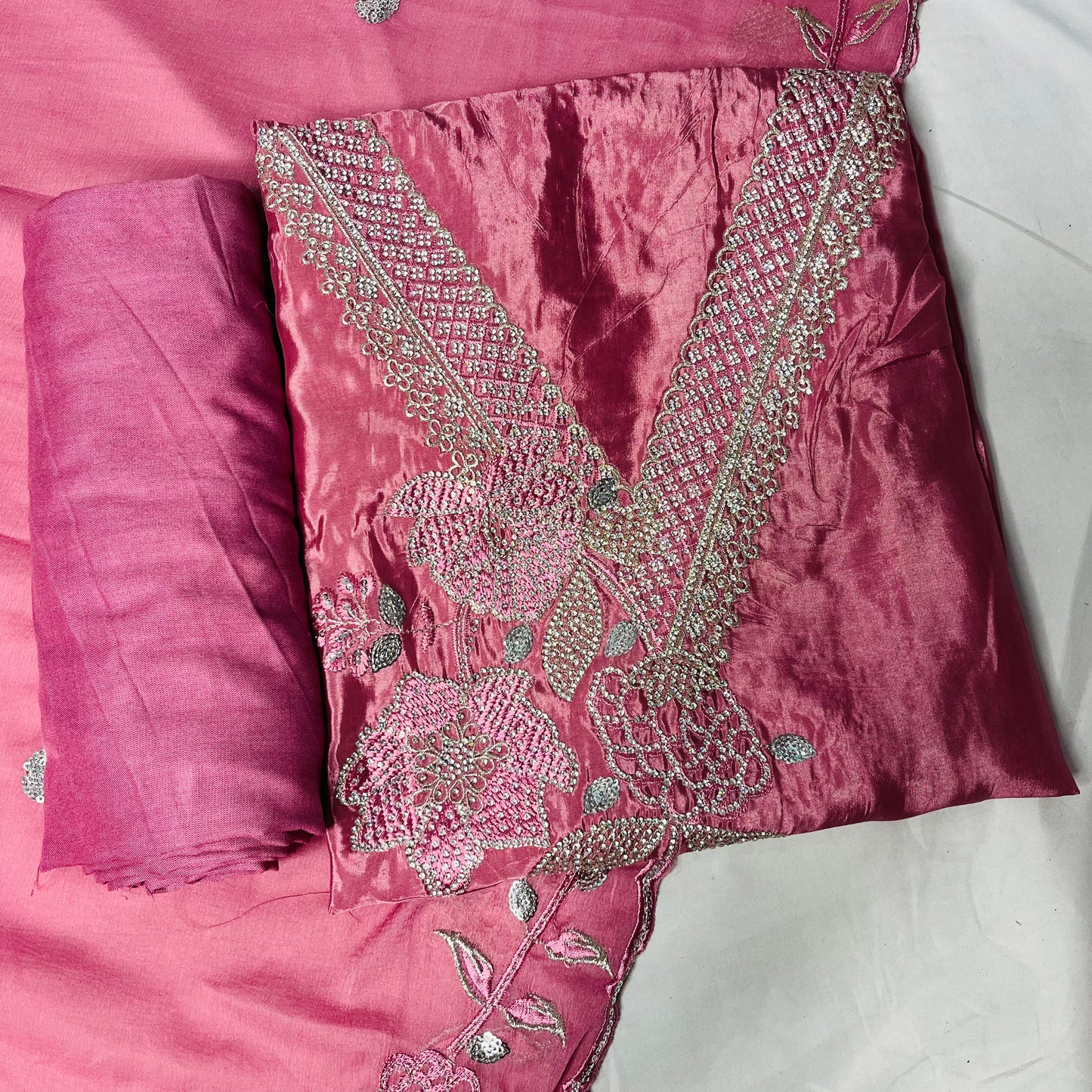 Rani Pink Organza Suit – Zarkan & Fancy Sleeves