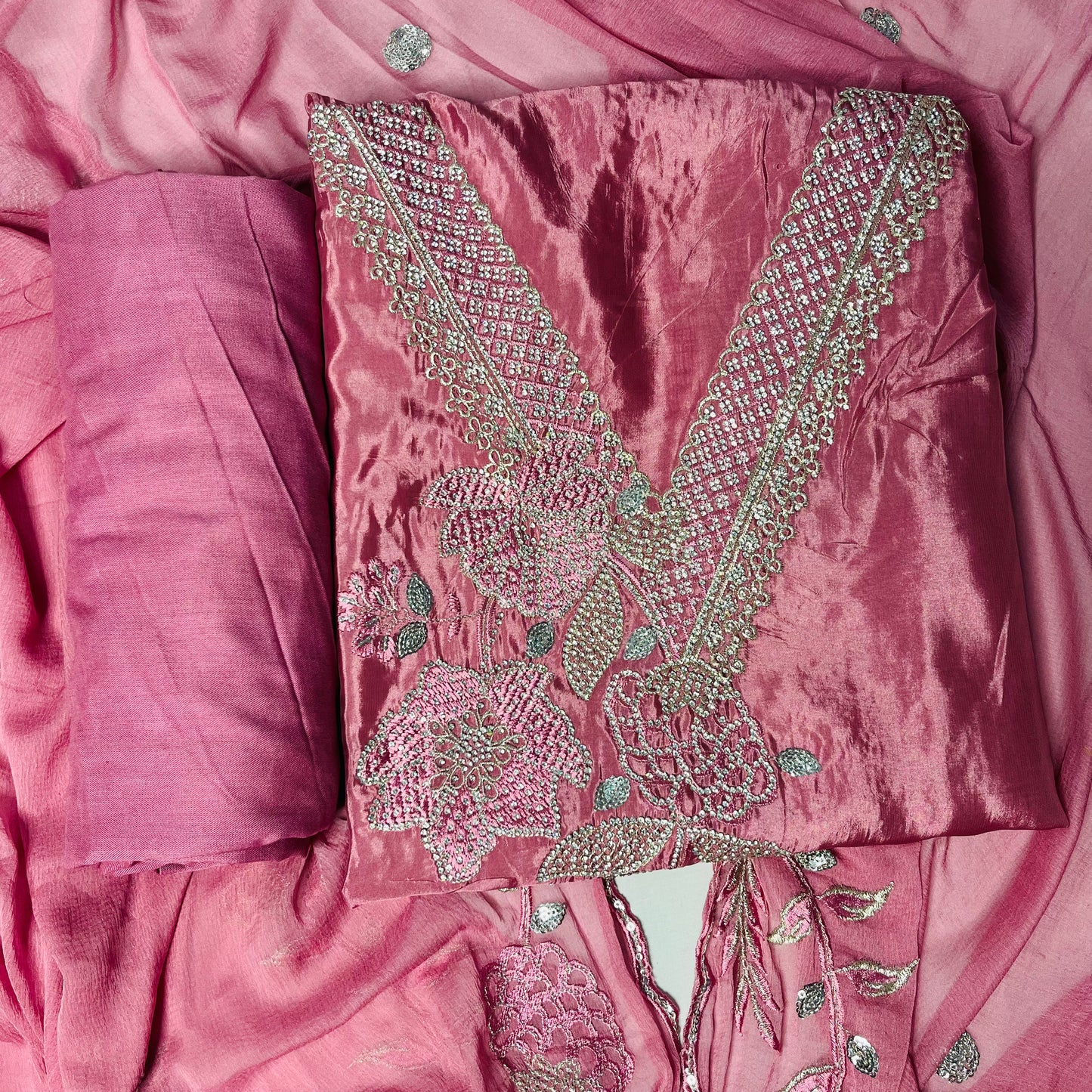 Rani Pink Organza Suit – Zarkan & Fancy Sleeves